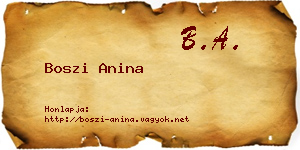 Boszi Anina névjegykártya